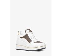 MK Sneaker Emmy aus Signature-Logostoff und Leder mit Keilabsatz - Braun - Michael Kors