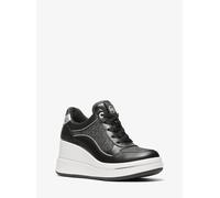 MK Sneaker Emmy Aus Signature-Logostoff Und Leder Mit Keilabsatz - Schwarz - Michael Kors