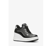 MK Sneaker Emmy aus Signature-Logostoff und Leder mit Keilabsatz - Schwarz - Michael Kors