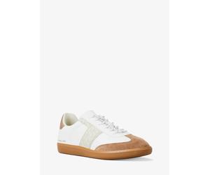 MK Sneaker Jovie aus Leder und Signature-Logostoff - Weiss - Michael Kors