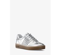 MK Sneaker Scotty aus Leder in Metallic-Optik mit Verzierung - Silberton - Michael Kors