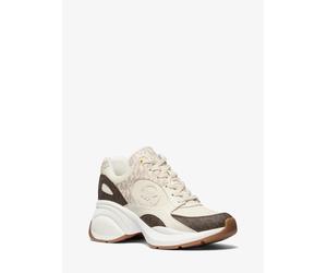 MK Sneaker Zuma mit Signature-Logomuster in Blockfarben - Braun - Michael Kors