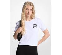 MK T-Shirt aus Baumwoll-Jersey mit Logo - Weiss - Michael Kors