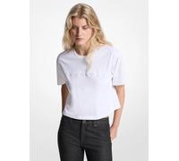 MK T-Shirt aus Baumwoll-Jersey mit Nieten und Logo - Weiss - Michael Kors