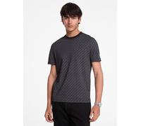 MK T-Shirt Aus Baumwoll-Jersey Mit Signature-Logomuster - Schwarz - Michael Kors