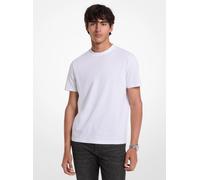 MK T-Shirt aus Baumwoll-Jersey mit Signature-Logomuster - Weiss - Michael Kors