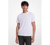 MK T-Shirt Aus Baumwoll-Jersey Mit Signature-Logomuster - Weiss - Michael Kors