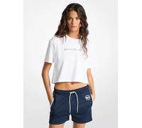 MK T-Shirt aus Baumwolle mit Logoprägung - Weiss - Michael Kors