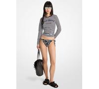 MK T-Shirt St. Tropez Aus Baumwolle Mit Streifen - Schwarz - Michael Kors