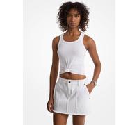 MK Tanktop Aus Geripptem Stretch-Strick Mit Knotendetail - Weiss - Michael Kors