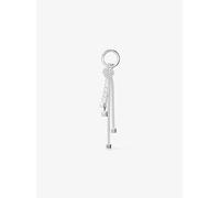 MK Taschenanhänger Im Silberton Mit Gesprenkelten Bändern - Weiss - Michael Kors