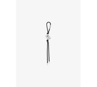 MK Taschenanhänger Mit Initiale Im Silberton Und Gesprenkelten Bändern - Schwarz - Michael Kors