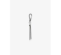 MK Taschenanhänger Mit Initiale Im Silberton Und Gesprenkelten Bändern - Schwarz - Michael Kors