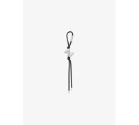 MK Taschenanhänger Mit Initiale Im Silberton Und Gesprenkelten Bändern - Schwarz - Michael Kors