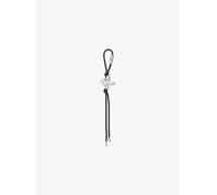 MK Taschenanhänger Mit Initiale Im Silberton Und Gesprenkelten Bändern - Schwarz - Michael Kors