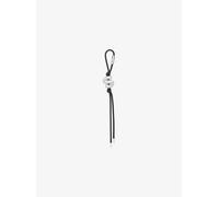 MK Taschenanhänger Mit Initiale Im Silberton Und Gesprenkelten Bändern - Schwarz - Michael Kors