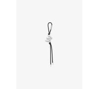 MK Taschenanhänger Mit Initiale Im Silberton Und Gesprenkelten Bändern - Schwarz - Michael Kors