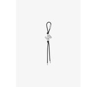 MK Taschenanhänger Mit Initiale Im Silberton Und Gesprenkelten Bändern - Schwarz - Michael Kors