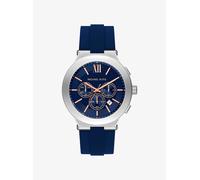 MK Übergroße Armbanduhr Billie Im Silberton Mit Silikonarmband - Blau - Michael Kors