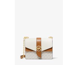 MK Umhängetasche Greenwich Small aus Saffianleder in Blockfarben mit Logo - Natur - Michael Kors