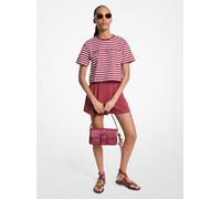 MK Verkürztes T-Shirt Aus Baumwolle Mit Streifen Und Logo - Lila - Michael Kors