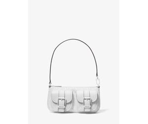 MK Wandelbare Pochette Zoe Small mit Signature-Logomuster - Weiss - Michael Kors