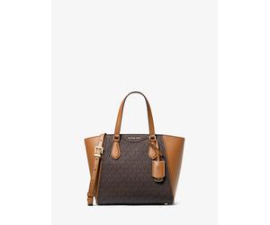 MK Wandelbare Umhängetasche Taryn Small aus Signature-Logostoff und Leder - Braun - Michael Kors