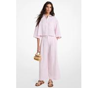 MK Weite Bundfaltenhose aus Leinen - Rosa - Michael Kors