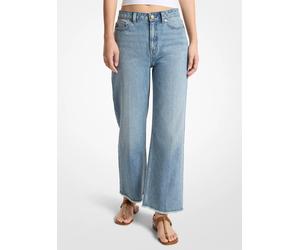 MK Weite Cropped-Jeans Eloise aus ausgefranstem Denim - Blau - Michael Kors