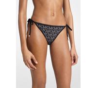MK Wendbare Bikinihose mit Logomuster - Schwarz - Michael Kors