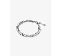 MK Zweireihiges Tennisarmband aus Messing mit Edelmetallbeschichtung - Silberton - Michael Kors