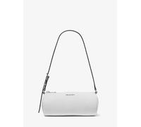 MK Zylindrische Pochette Izzy Small aus gekrispeltem Leder - Weiss - Michael Kors