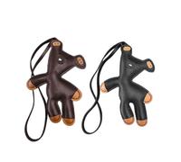 mkemka 2 Stück Taschenanhänger Damen Set - Niedliche Bären Taschenanhänger aus PU-Leder(8,4×11,5 cm) mit Umhängeband-Tasche Anhänger für Tasche & Rucksack(Schwarz und braun)