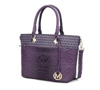 MKF Crossbody Umhängetasche für Damen - PU-Leder Tragegriff oben - geräumige Tote Satchel Handtasche Geldbörse M Charm Rot von Mia k