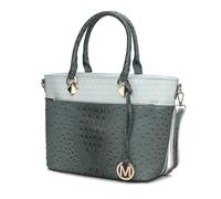 MKF Crossbody Umhängetasche für Damen - PU-Leder Tragegriff oben - geräumige Tote Satchel Handtasche Geldbörse M Charm Tan von Mia k