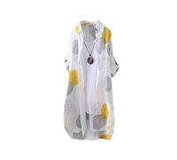 Mkjuuior Damen Plaid Langarm Shirt Top Frühling Sommer Kleidung Lose Shirt Chic Mantel, hellgelb, X-Large