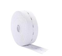 MKLHAVB 5 Meter elastische Nähbänder, 15/20/25 mm, Flache Rückseite, schwarz-weiße Nähbänder mit Knopfloch-Strick-Stretchschnurgürtel for Nähen Für Jeans Und Röcke(White,20mm 5meters)