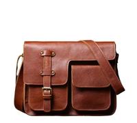 MKLHAVB Vintage Deluxe Leder Messenger Bag Rindsleder Schulter Sling Wochenende Crossbody(Coffee)