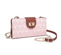 MKP COLLECTION Modische kleine Umhängetasche für Damen, Handy, Reißverschluss, Geldbörse, Handtaschen, Clutch, Kreditkartenetui mit Kettenriemen, Rosa, S, Damen-Schultertasche