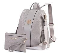 MKP COLLECTION, modischer Damen-Rucksack mit mehreren Fächern, Diebstahlschutz, Reisetasche, Handtaschen-Set, 2 Teile, GRAU, Medium