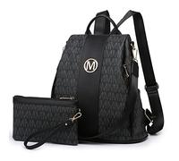 MKP Damen Fashion Rucksack börse Multi Taschen Signature Anti-Diebstahl Rucksack Reise Schule Schultertasche Handtasche mit Handgelenk