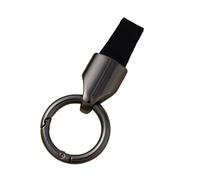 MKWGZPGW Auto Leder Schlüsselanhänger für ID.7 ID7 id 7 Pro/Pro S 2023-2026, Robuste Schlüsselhalter mit Zinklegierungs Clip, Schlüssel Zubehör, für Männer und Frauen,Metallic Black/Black