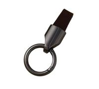 MKWGZPGW Auto Leder Schlüsselanhänger für ID.7 ID7 id 7 Pro/Pro S 2023-2026, Robuste Schlüsselhalter mit Zinklegierungs Clip, Schlüssel Zubehör, für Männer und Frauen,Metallic Black/Coffee