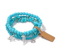 [Mllepjdh] 3-teiliges elegantes Armband mit Mond und Stern, unregelmäßiges Perlenarmband, ideal für den täglichen Stil und besondere Anlässe für Frauen, Mond, Stern, unregelmäßig, フリーサイズ