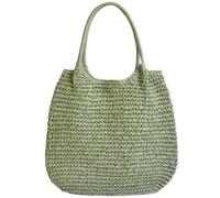 [Mllepjdh] Lässige, handgewebte Strand-Strohtasche mit genug Platz für wichtige Frauen, große Kapazität, geflochtene Stroh-Tragetasche