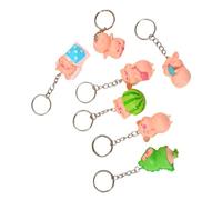 Mllepjdh Schweine-Anhänger, Schlüsselanhänger, Tier, Kinder, Teenager, leichtes Sparschwein, Zubehör, Schlüsselanhänger, 7 Stück