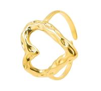 Mllepjdh Trendy Herzförmige Ringe Schmuck Stilvolle Edelstahl Liebesband Verstellbare Offene Herzringe Für Frauen Und Männer Farbenfroher Beschichtungsring