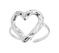 Mllepjdh Trendy Herzförmige Ringe Schmuck Stilvolle Edelstahl Liebesband Verstellbare Offene Herzringe Für Frauen Und Männer Farbenfroher Beschichtungsring