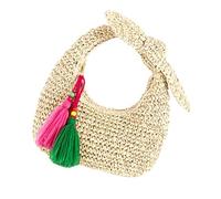 Mllepjdh Woven Handbag with Decorative Bows Top Handle Purse for Evening Event Travel Accessories and Daily Use Elegant Bows Straw Purse