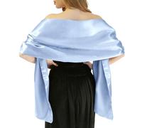 MLMW Schals und Tücher für Abendkleider, Satin-Schal für Damen, extra lang, Hochzeitsschals für Brautparty